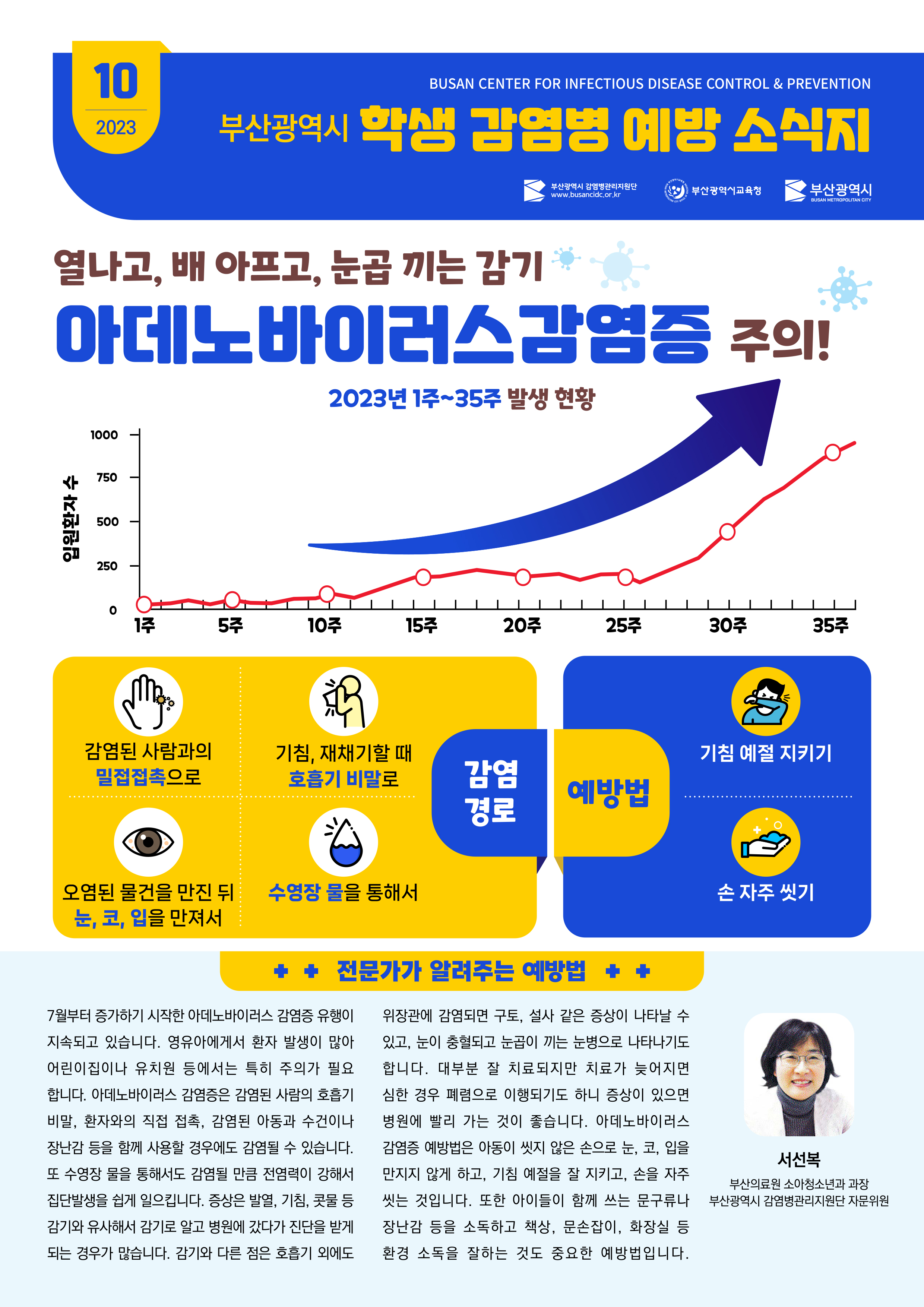부산광역시 학생 감염병 예방 소식지(2023년 10월호)